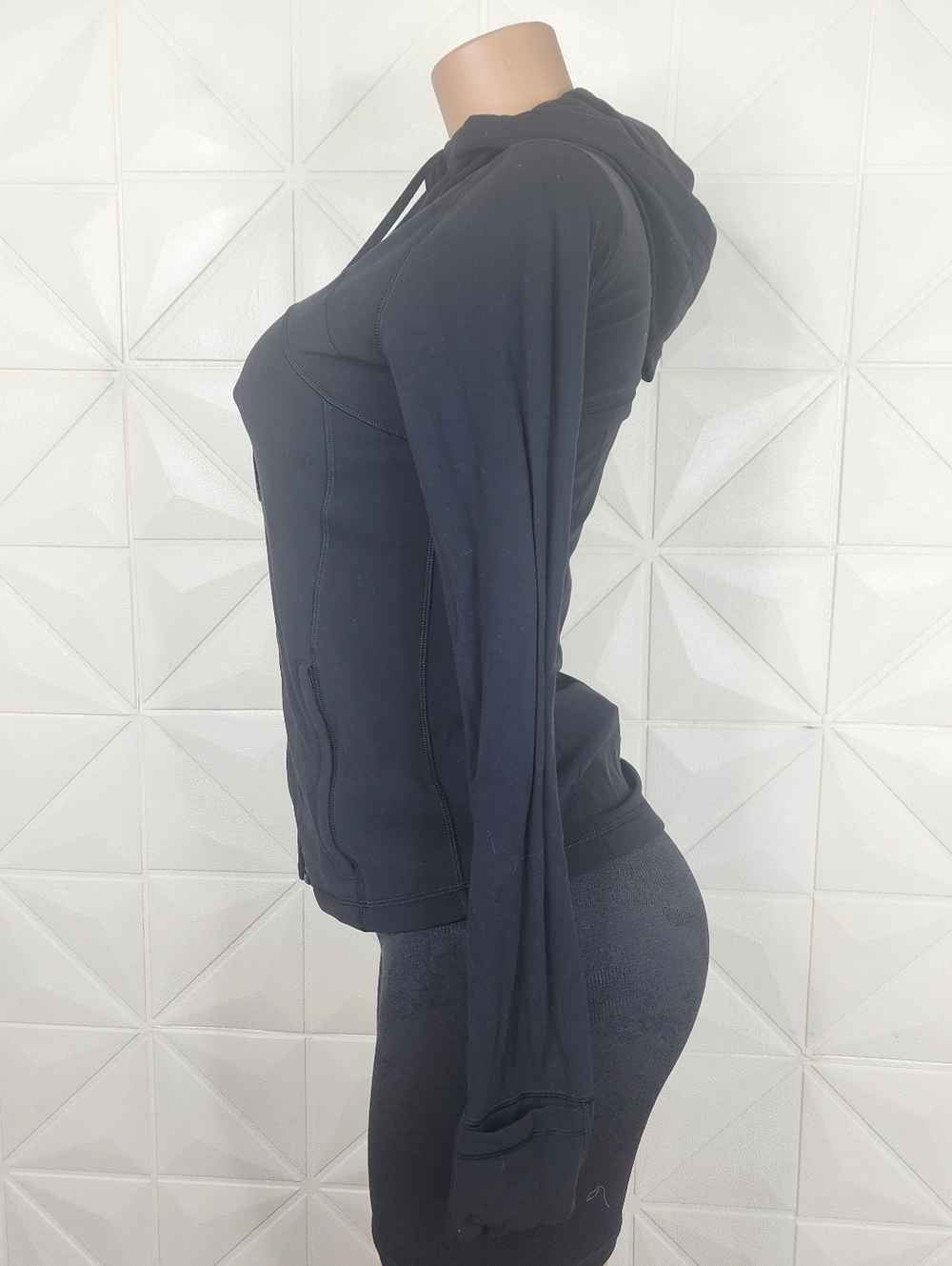 Women's Black Zip-Up Athletic Jacket - Picture 3 of 6